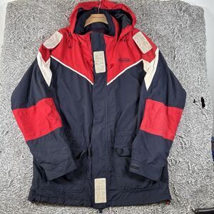 Ronstan Australia Sailing Jacket Men's Small Full Zip Hooded Red Blue Reflective
